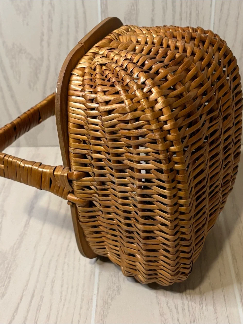 Picnic Basket Vintage Rattan Boho Cottagecore